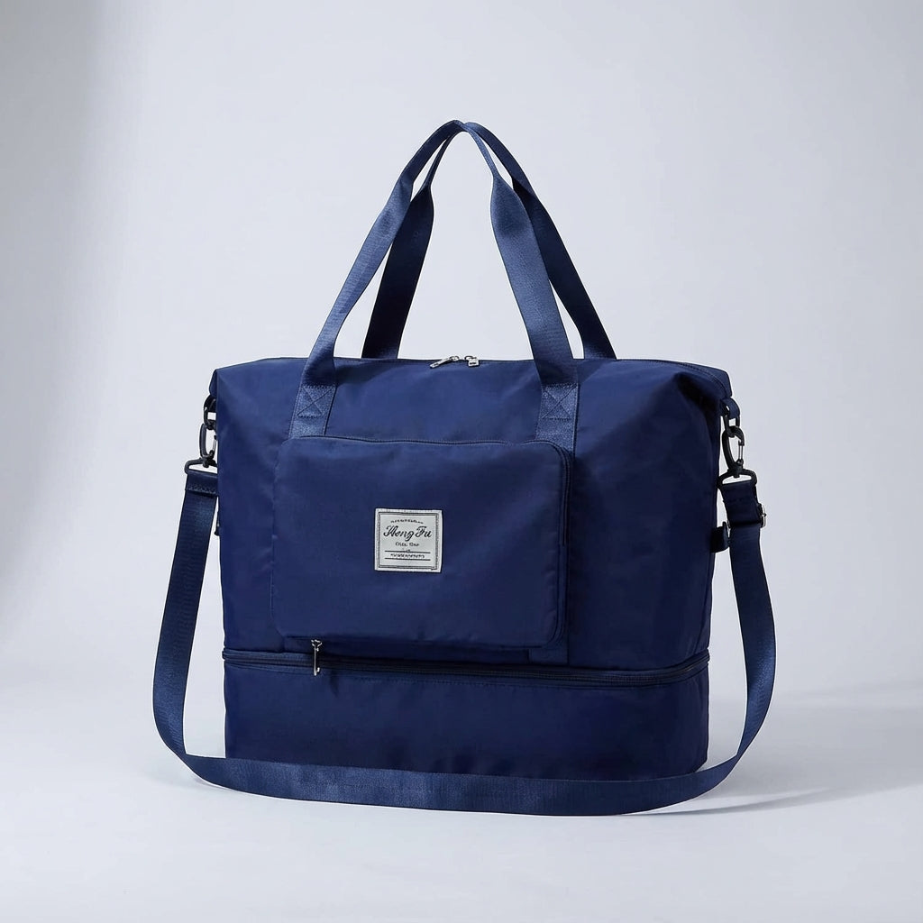 Foldable Expandable Travel Bag with Multiple Pockets - Water-Resistant Duffel Bag