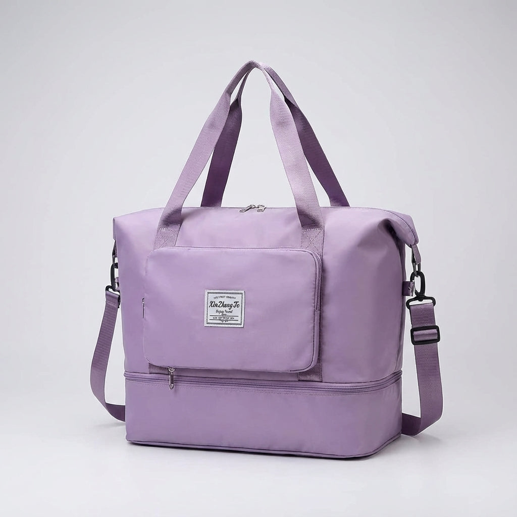 Foldable Expandable Travel Bag with Multiple Pockets - Water-Resistant Duffel Bag