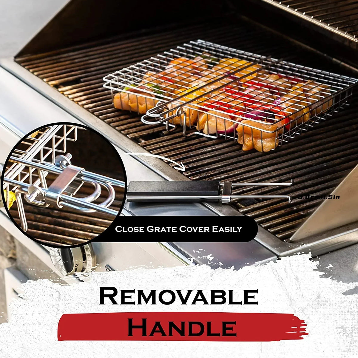 Foldable Non-Stick Stainless Steel Grill Basket – Heat-Resistant for Meat and Vegetables