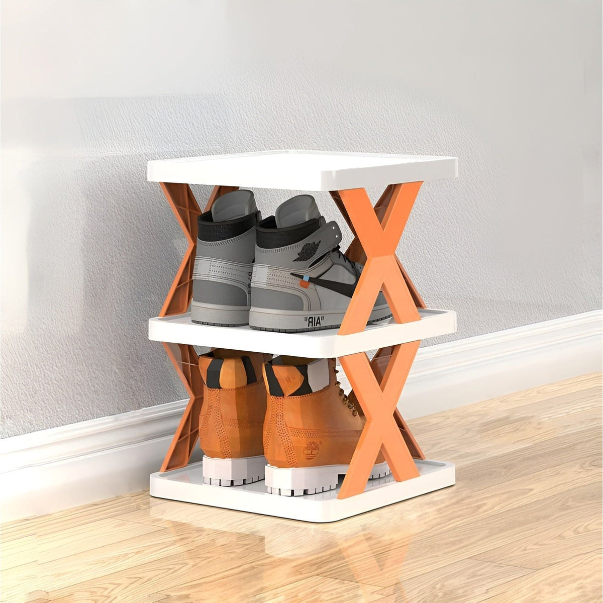Foldable Stackable Shoe Rack – Multi-Pair Shoe Organizer for Small Spaces