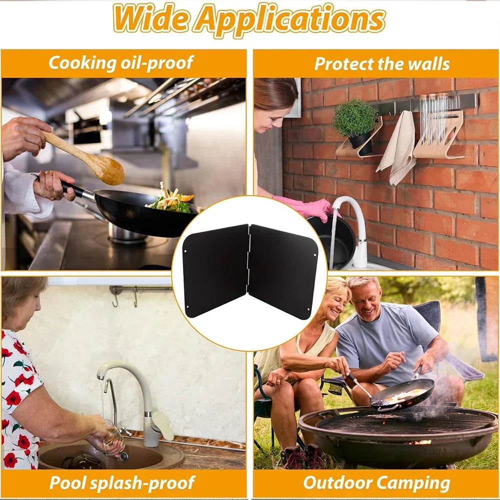 Foldable Stainless Steel 2-Sided Grease and Oil Splatter Guard