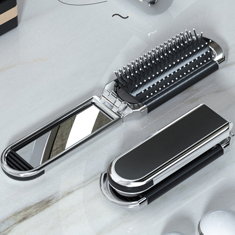 Foldable Travel Hair Brush with Mirror – Compact Styling Brush on the Go