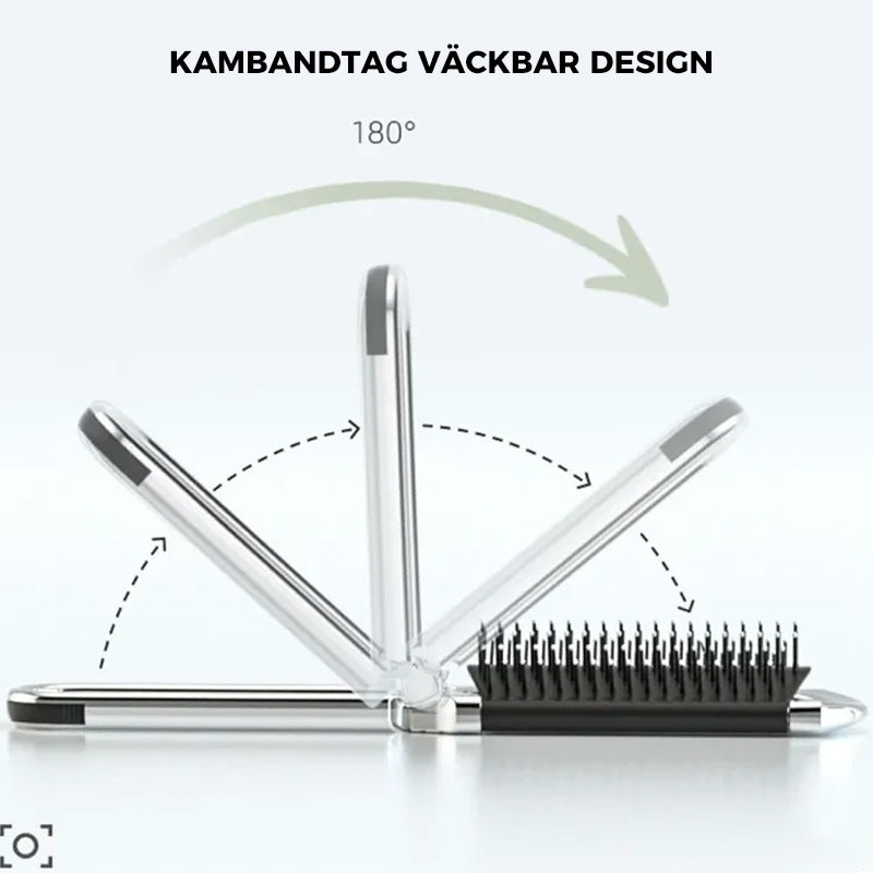 Foldable Travel Hair Brush with Mirror – Compact Styling Brush on the Go