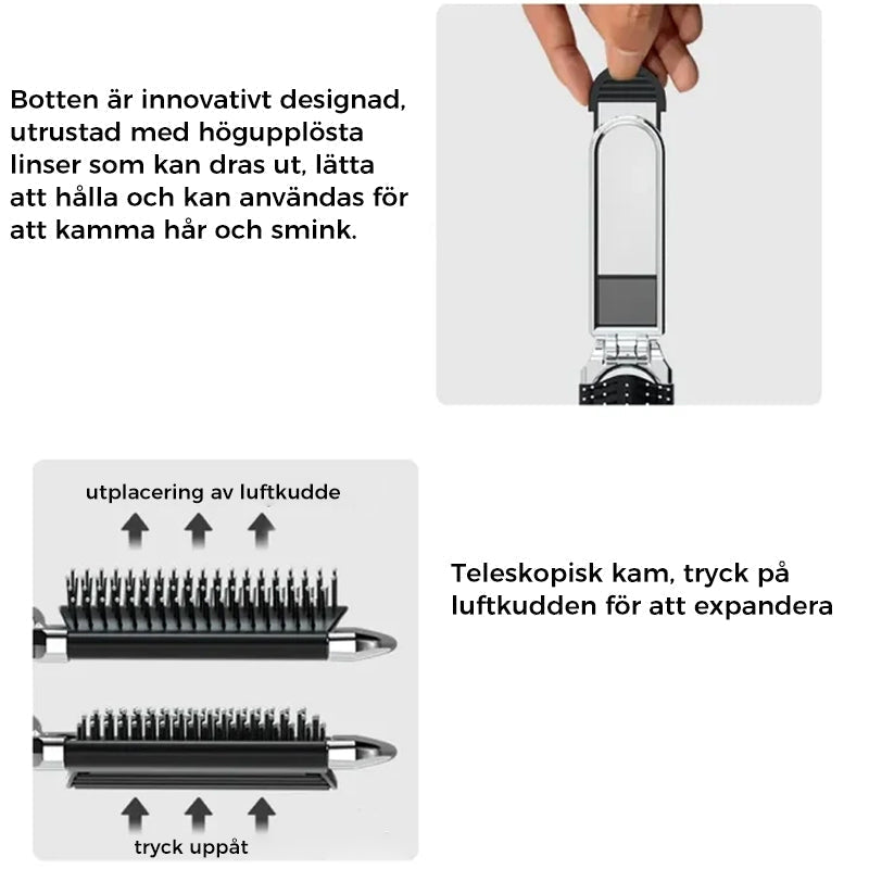 Foldable Travel Hair Brush with Mirror – Compact Styling Brush on the Go