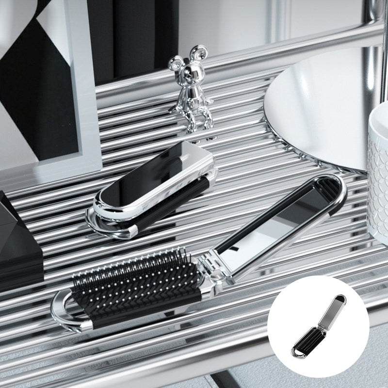 Foldable Travel Hair Brush with Mirror – Compact Styling Brush on the Go