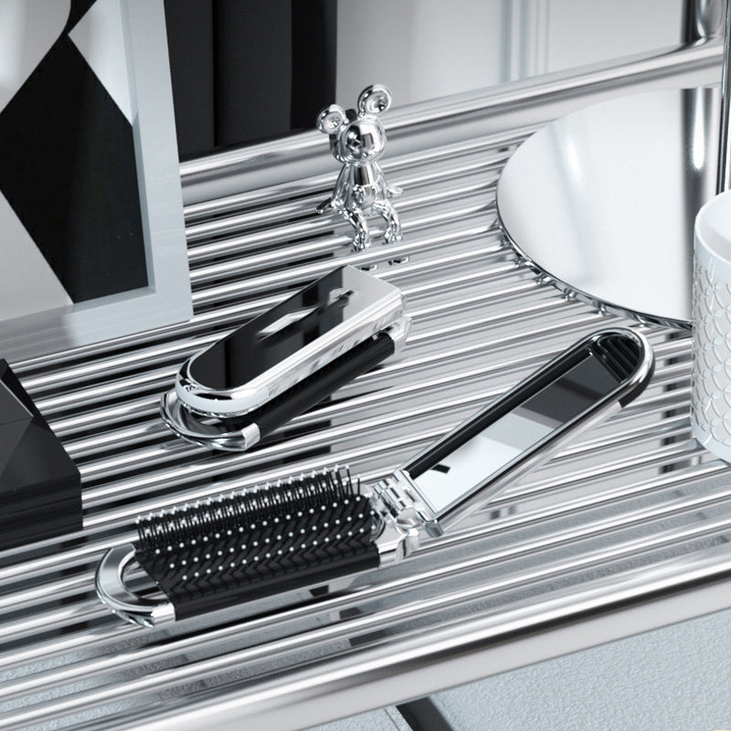 Foldable Travel Hair Brush with Mirror – Compact Styling Brush on the Go