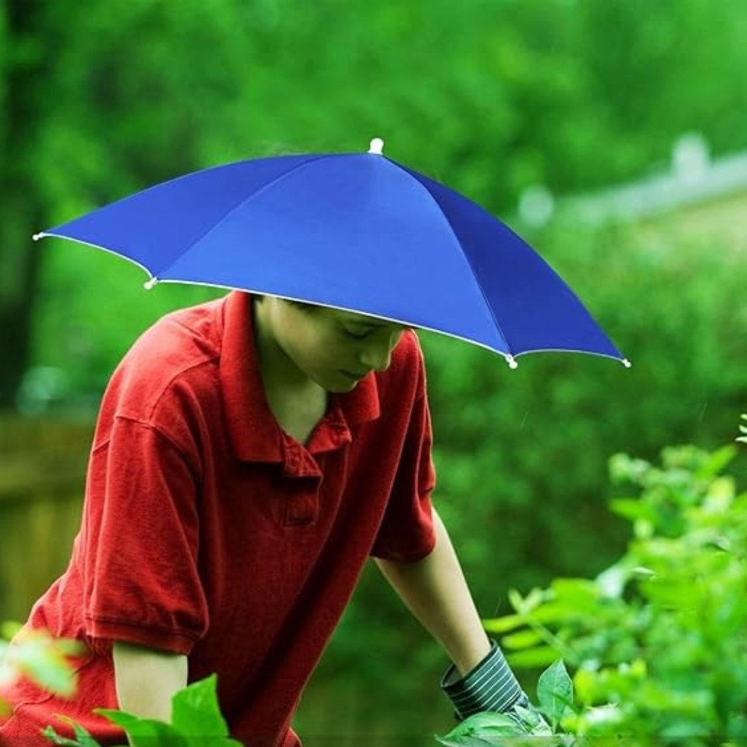 Foldable UV-Blocking Umbrella Hat with Wide Canopy