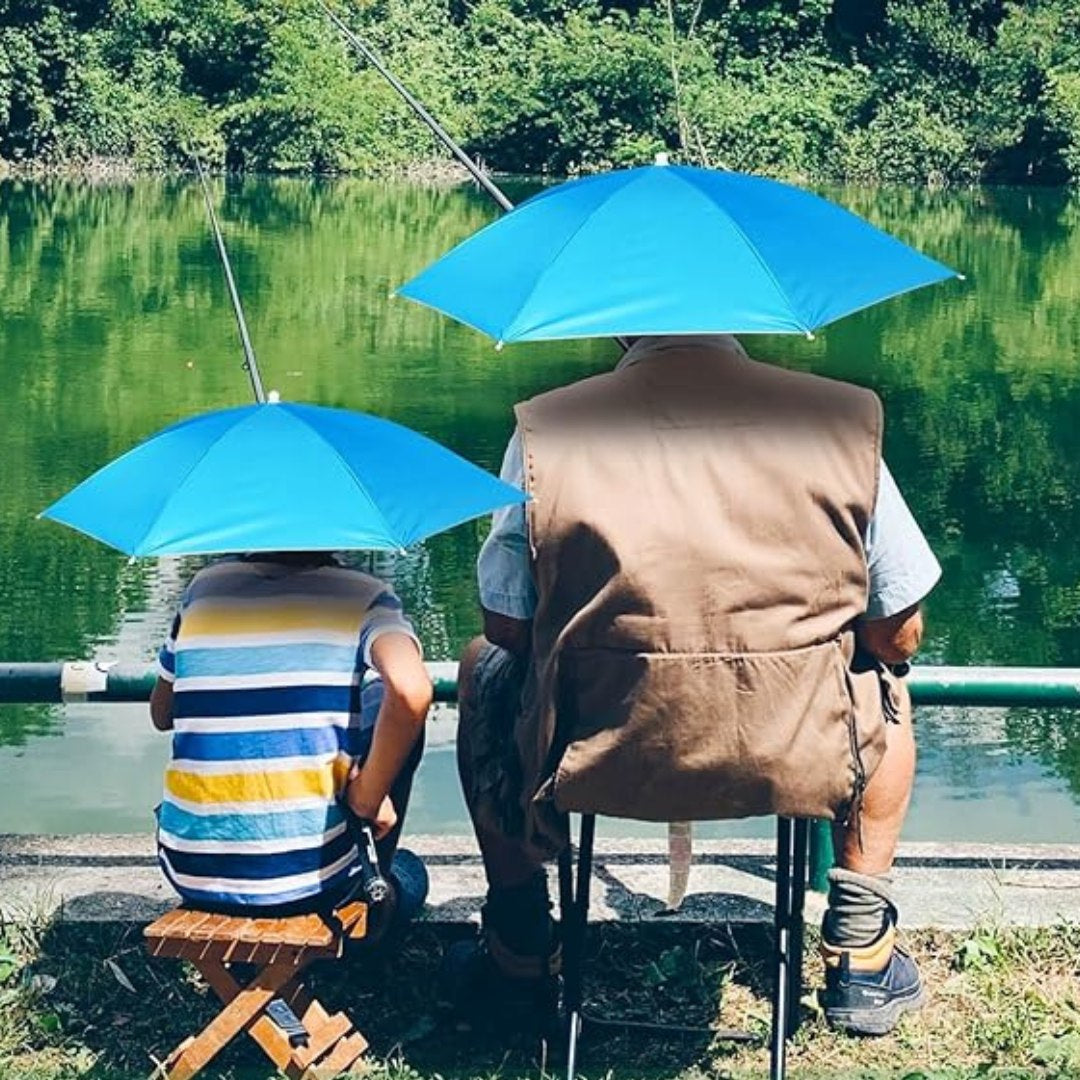 Foldable UV-Blocking Umbrella Hat with Wide Canopy