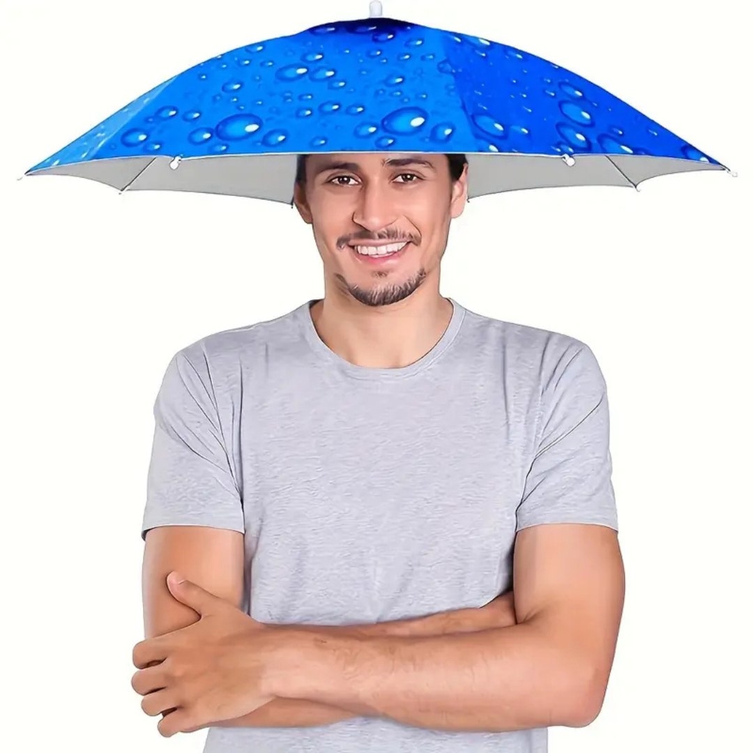 Foldable UV-Blocking Umbrella Hat with Wide Canopy