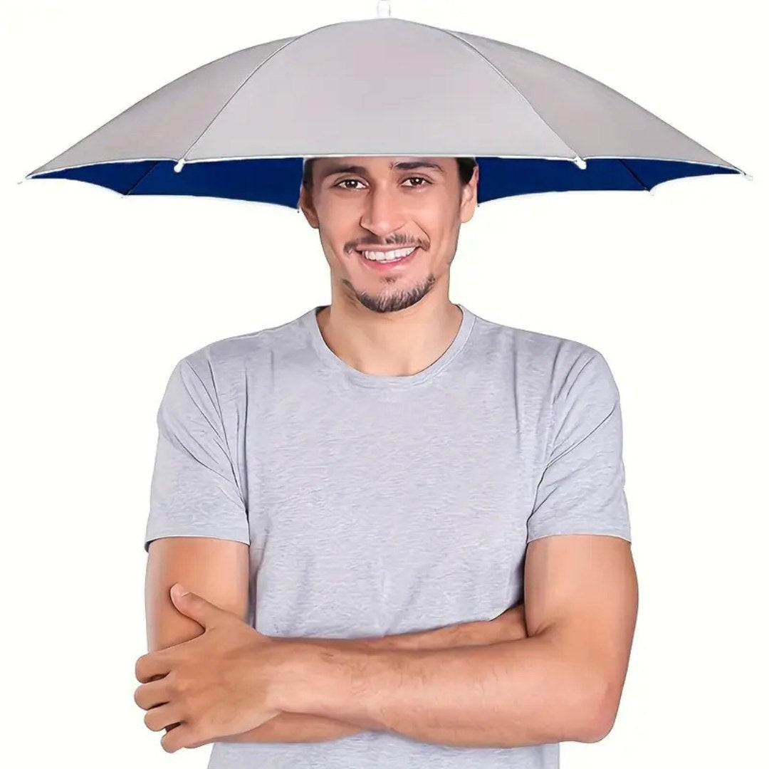 Foldable UV-Blocking Umbrella Hat with Wide Canopy