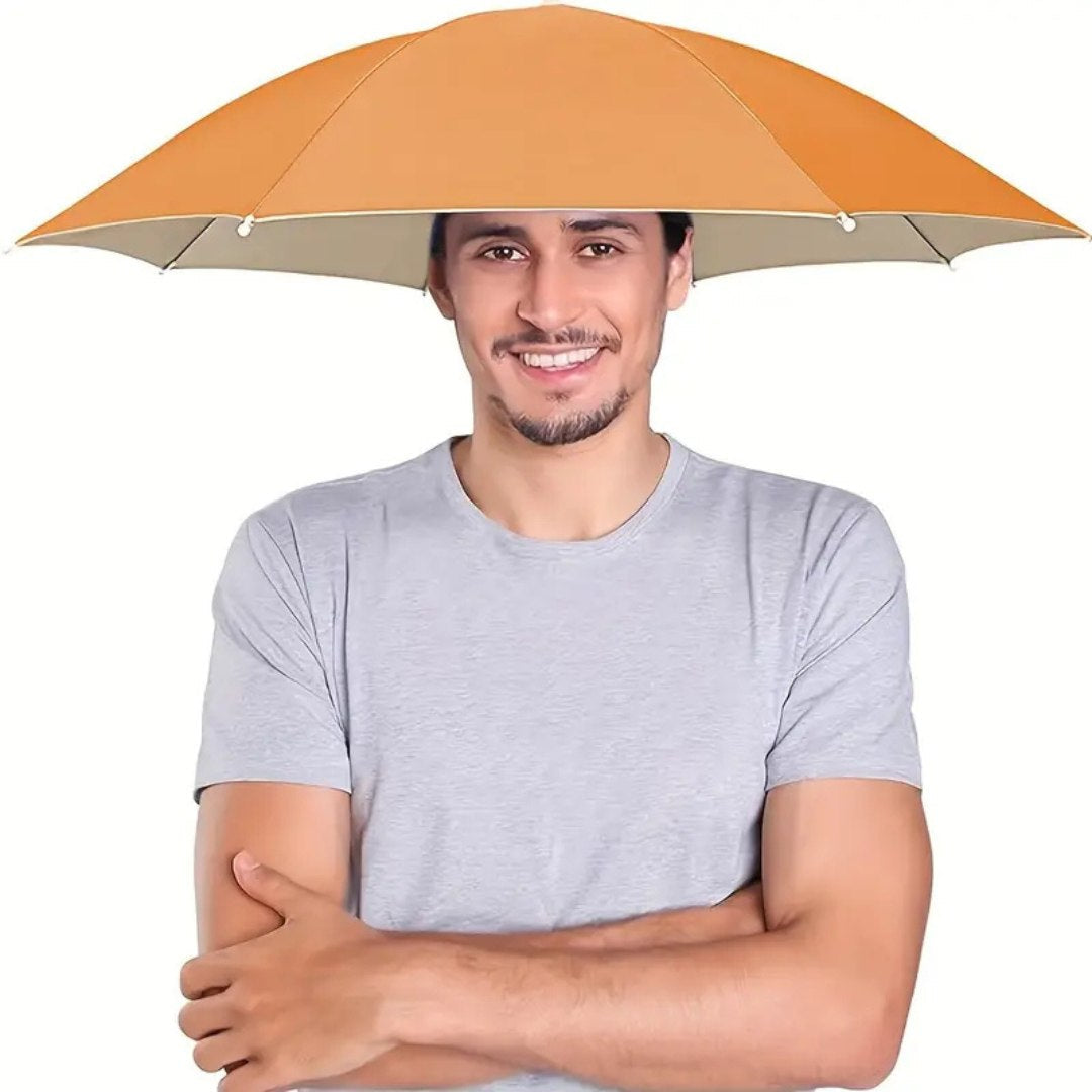 Foldable UV-Blocking Umbrella Hat with Wide Canopy