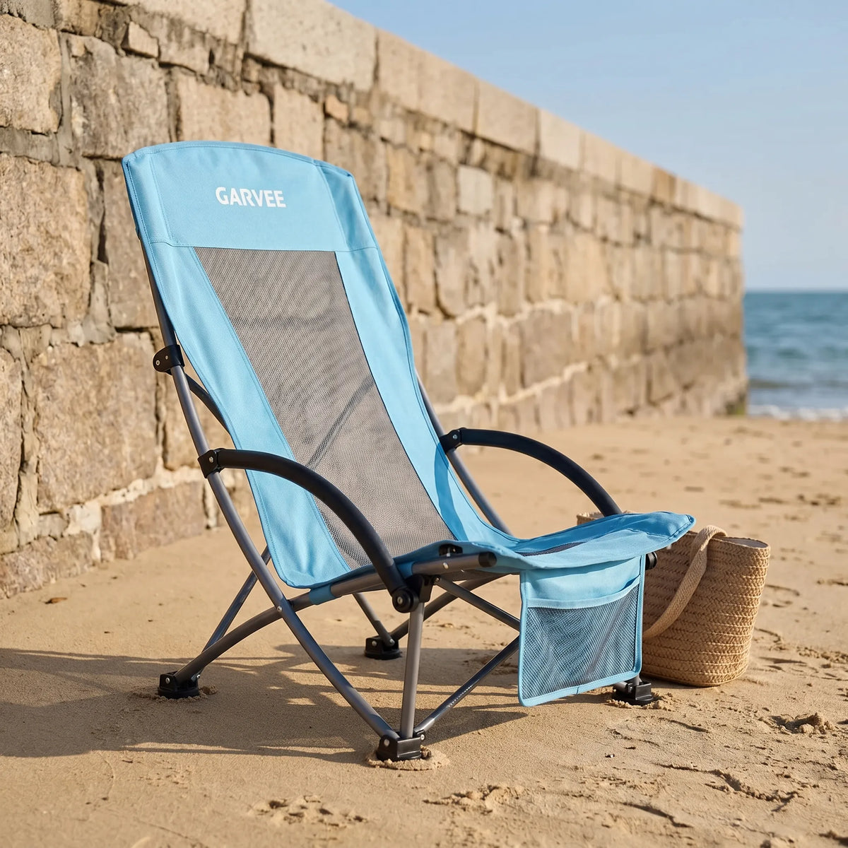 Folding Beach Chair with High Backrest