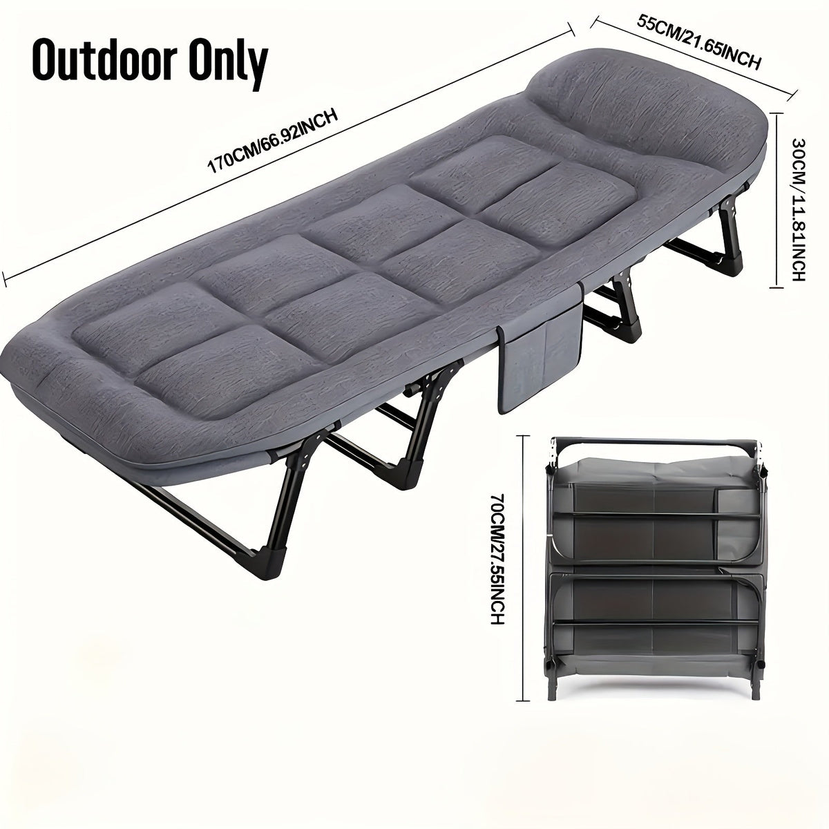 Folding Camping Cot for Adults – Lightweight Aluminium and Stainless Steel Frame