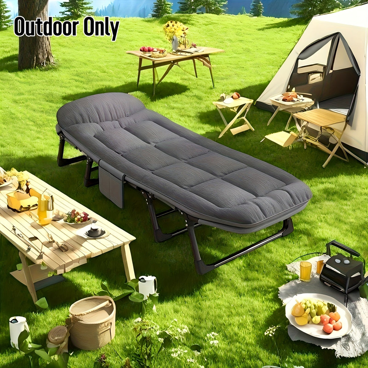 Folding Camping Cot for Adults – Lightweight Aluminium and Stainless Steel Frame