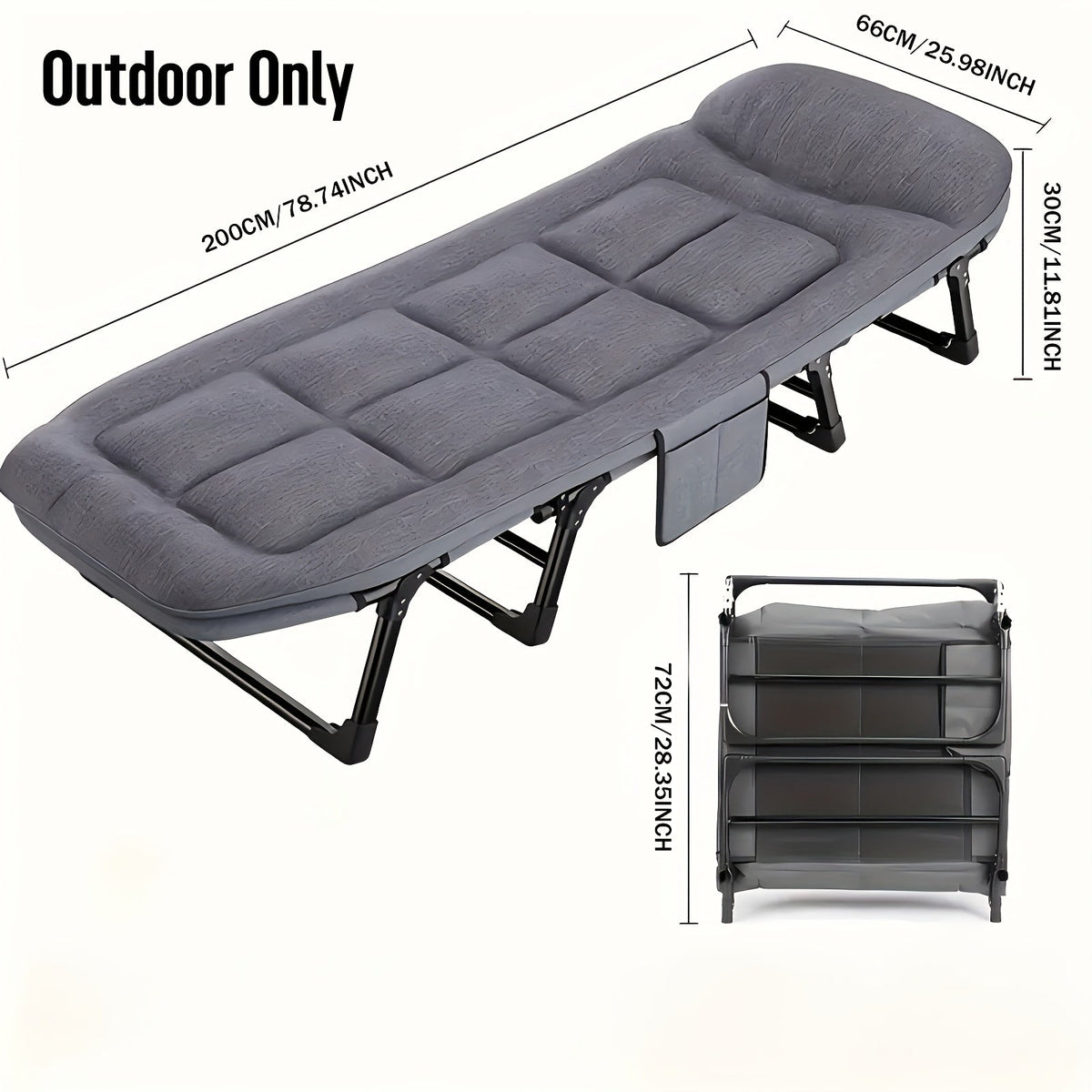 Folding Camping Cot for Adults – Lightweight Aluminium and Stainless Steel Frame