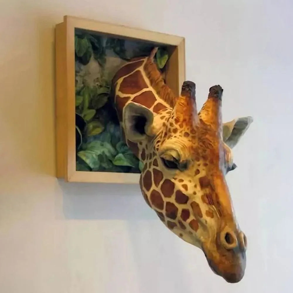 Giraffe Head Wall Decor - 3D Life-Size Sculpture Decoration