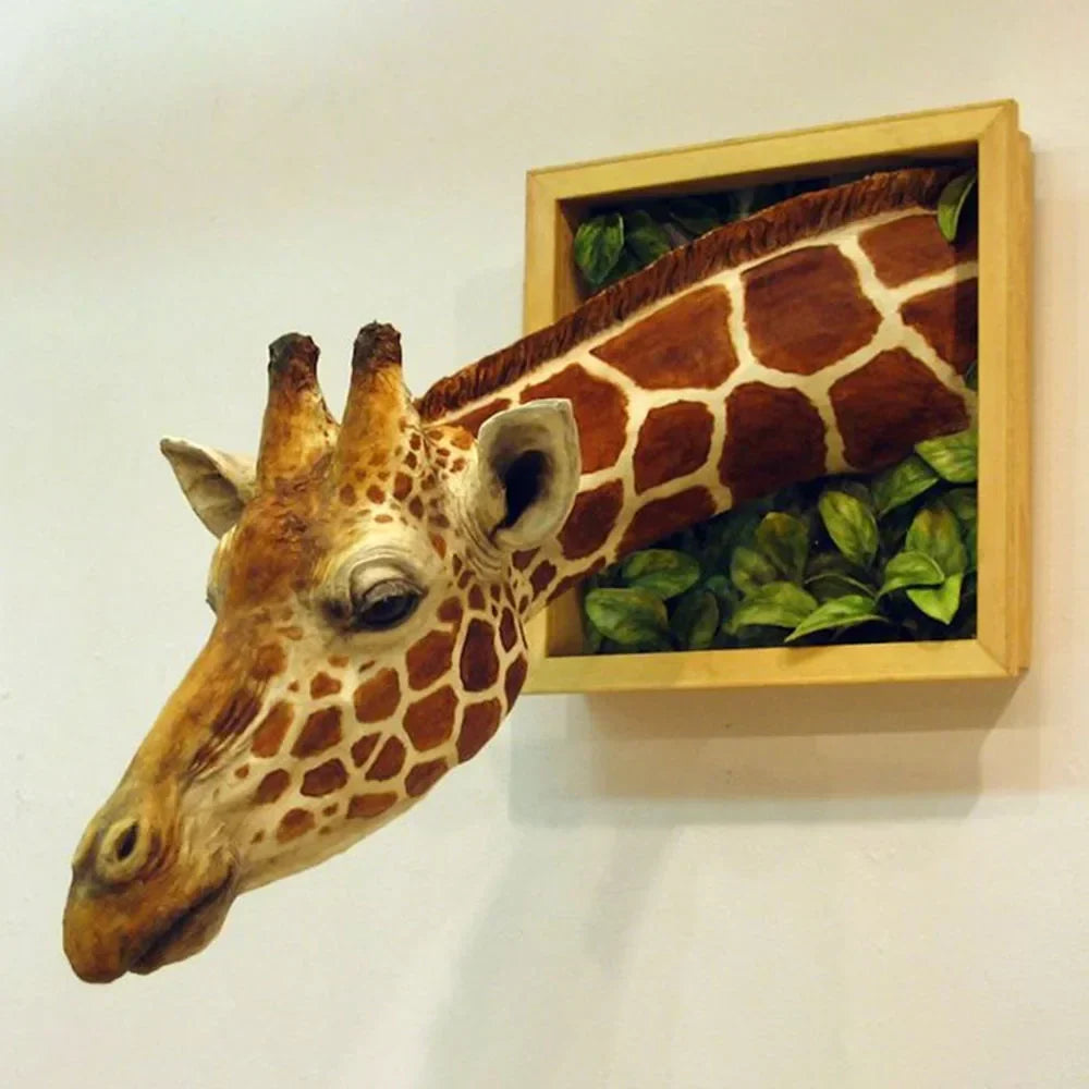 Giraffe Head Wall Decor - 3D Life-Size Sculpture Decoration