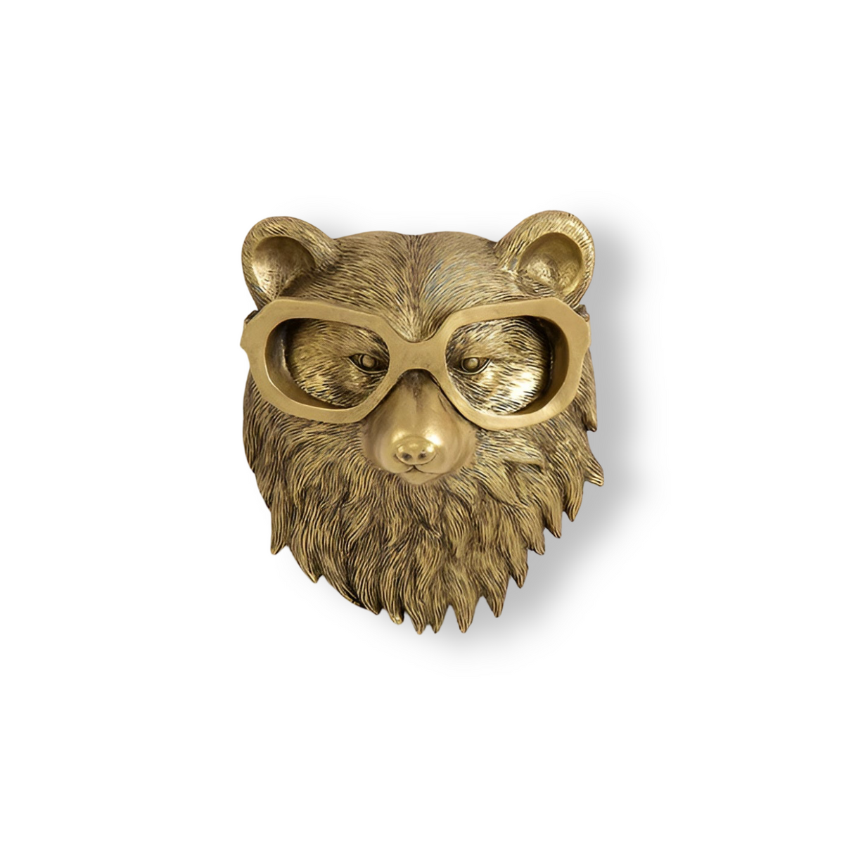 Gold Animal Head Wall Hook for Keys and Coats - Resin Decoration