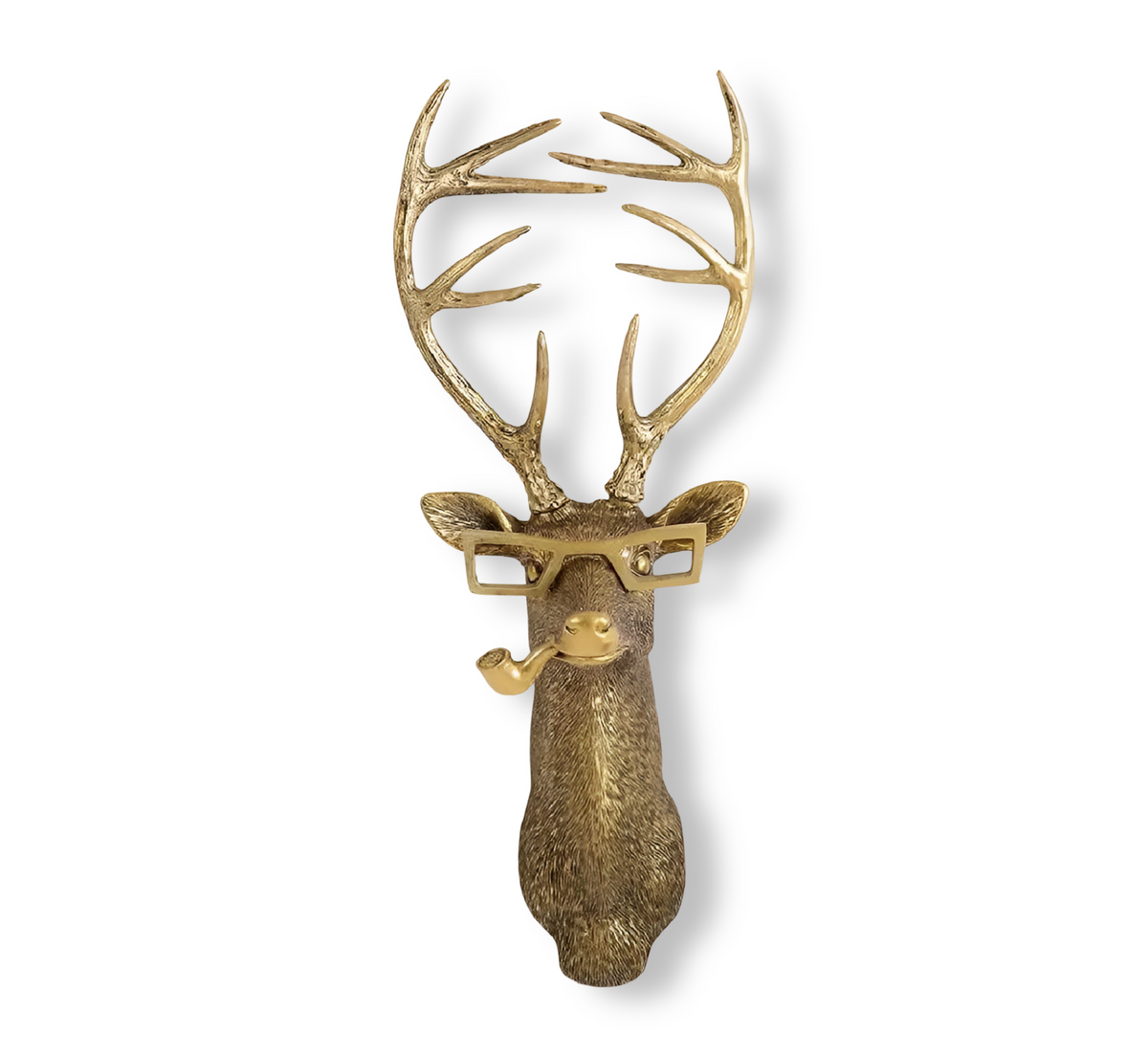 Gold Animal Head Wall Hook for Keys and Coats - Resin Decoration