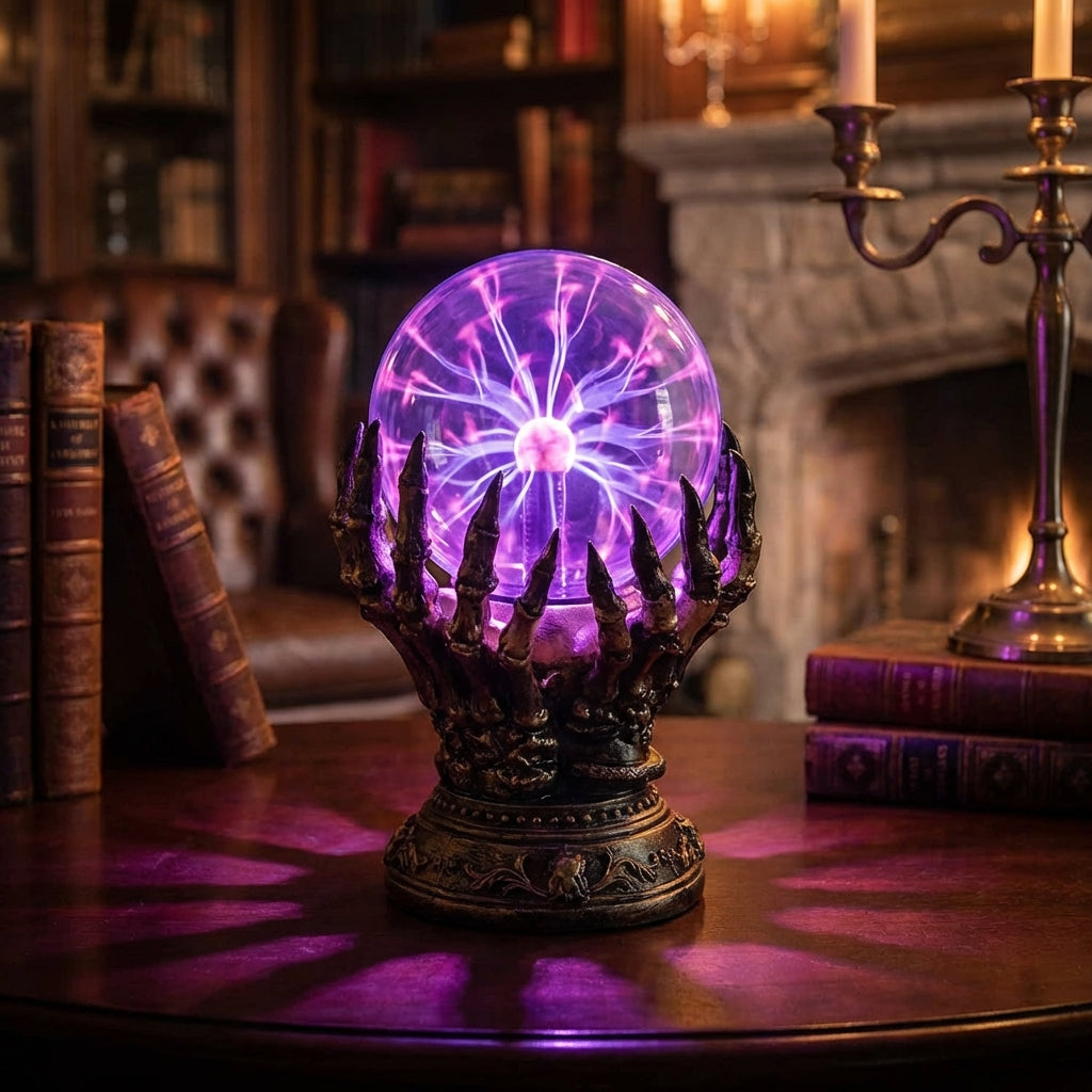 Gothic Plasma Table Lamp with Sculpted Base