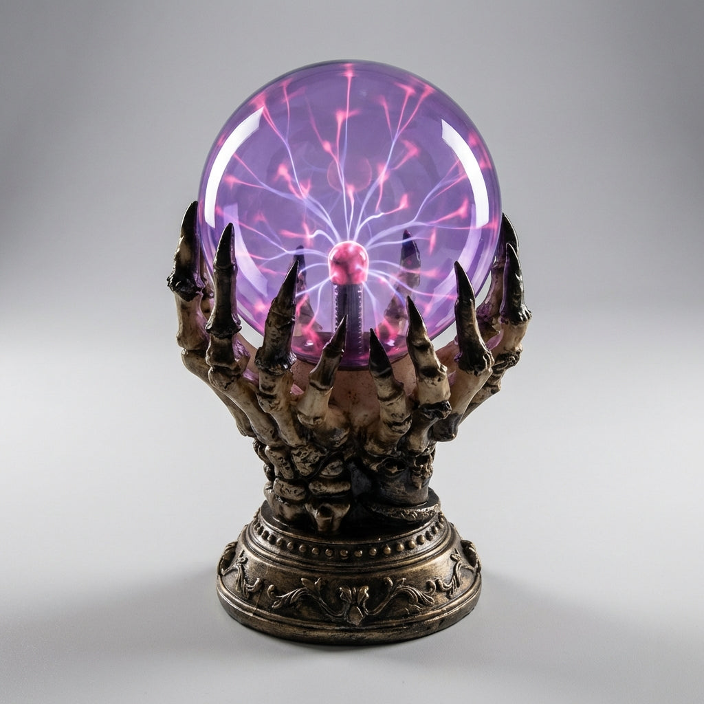 Gothic Plasma Table Lamp with Sculpted Base