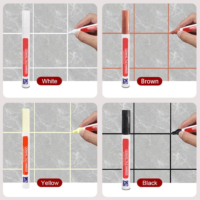 Grout Repair Pen with Waterproof Polymer Sealant - Anti-Mold Formula, Quick-Drying & Odorless, for Bathroom & Kitchen Tiles