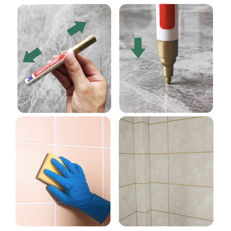 Grout Repair Pen with Waterproof Polymer Sealant - Anti-Mold Formula, Quick-Drying & Odorless, for Bathroom & Kitchen Tiles