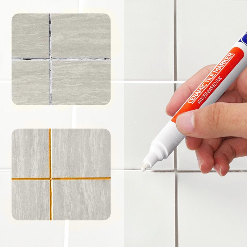 Grout Repair Pen with Waterproof Polymer Sealant - Anti-Mold Formula, Quick-Drying & Odorless, for Bathroom & Kitchen Tiles