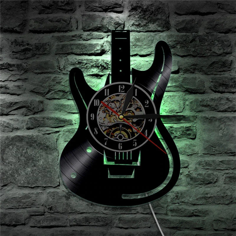 Guitar Vinyl Wall Clock