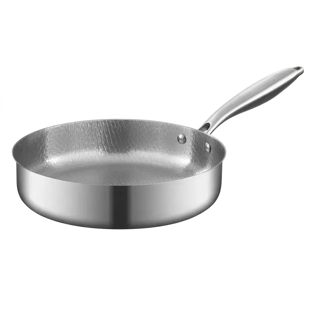 Hammered Titanium Flat-Bottom Wok Pan