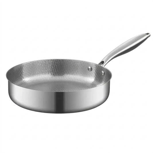 Hammered Titanium Flat-Bottom Wok Pan