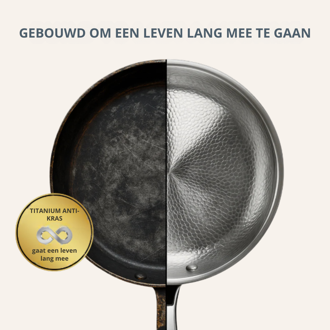 Hammered Titanium Induction Frying Pan