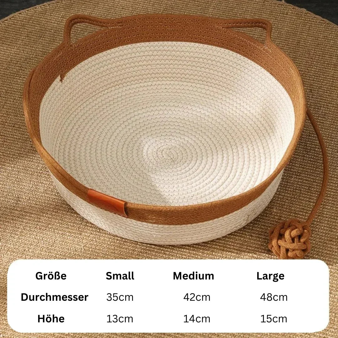 Hand-Woven Cotton Rope Cat Bed