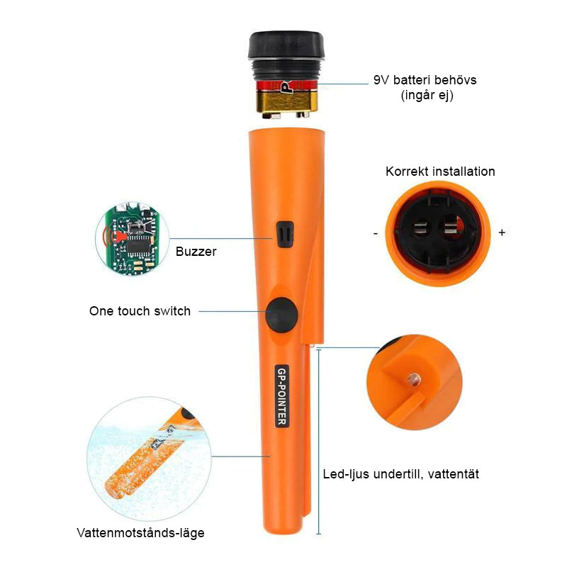 Handheld IP65 Waterproof Metal Detector Wand
