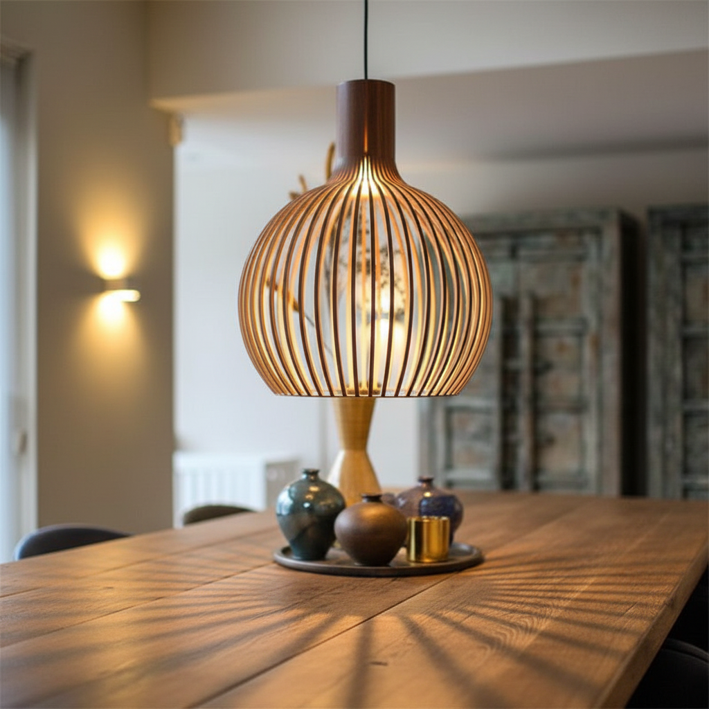 Handmade Wooden Pendant Light