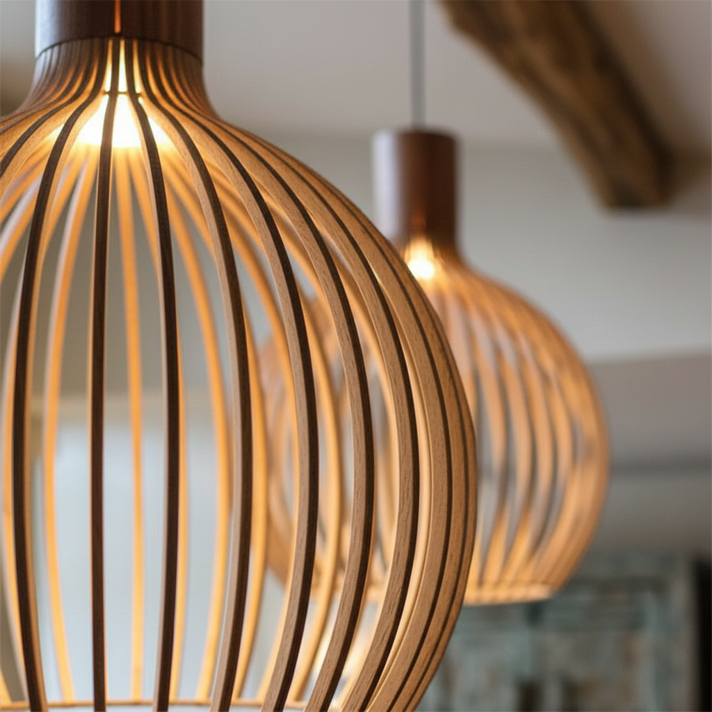 Handmade Wooden Pendant Light