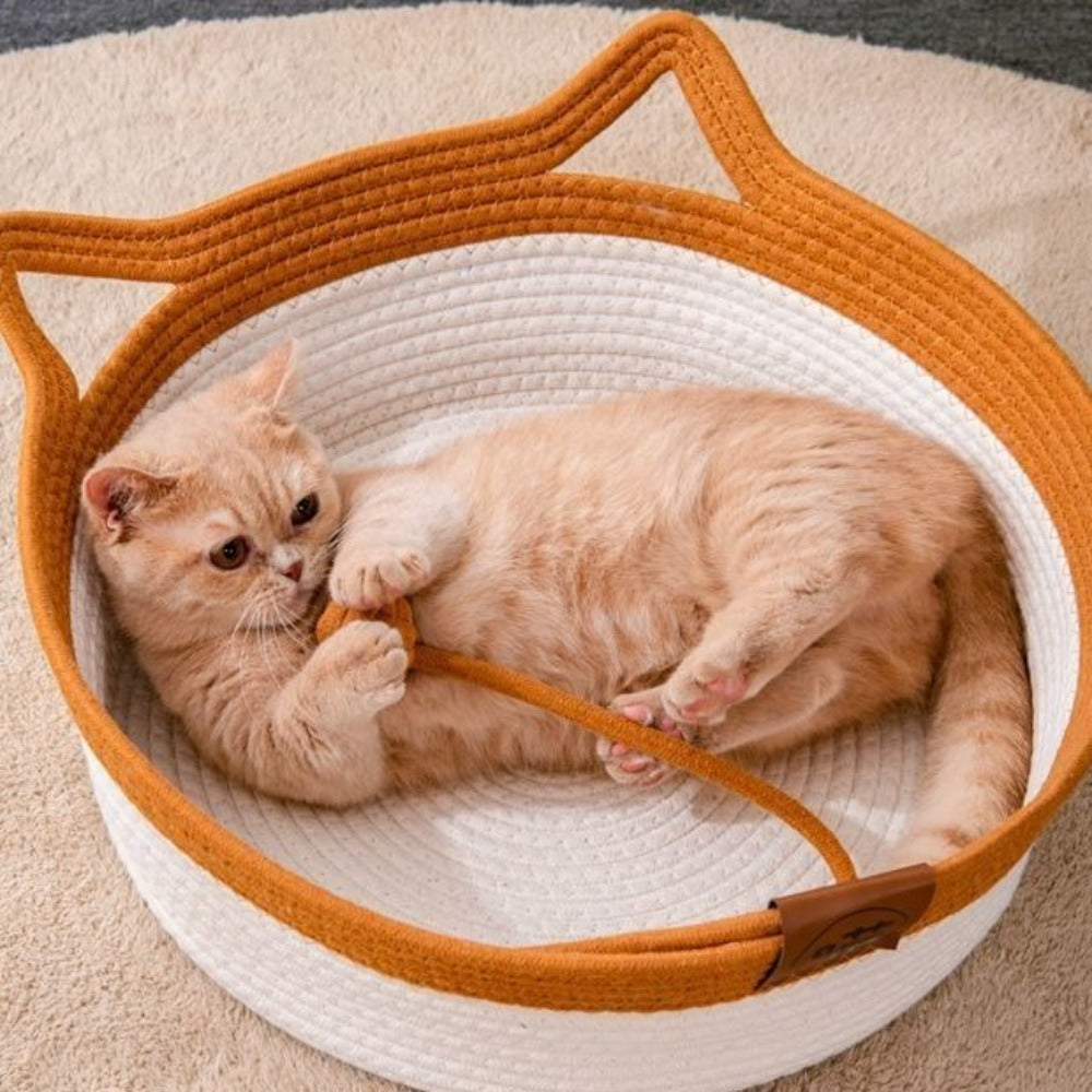 Handwoven Cotton Rope Cat Bed