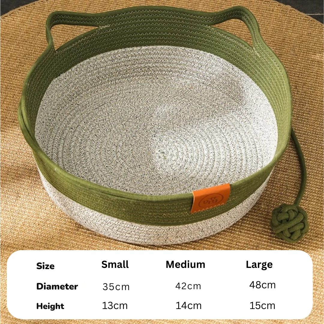 Handwoven Cotton Rope Cat Bed