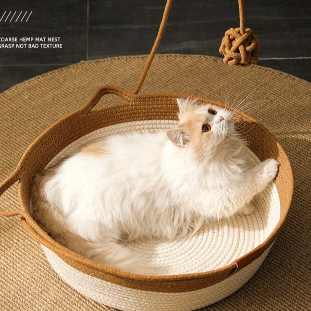 Handwoven Cotton Rope Cat Bed