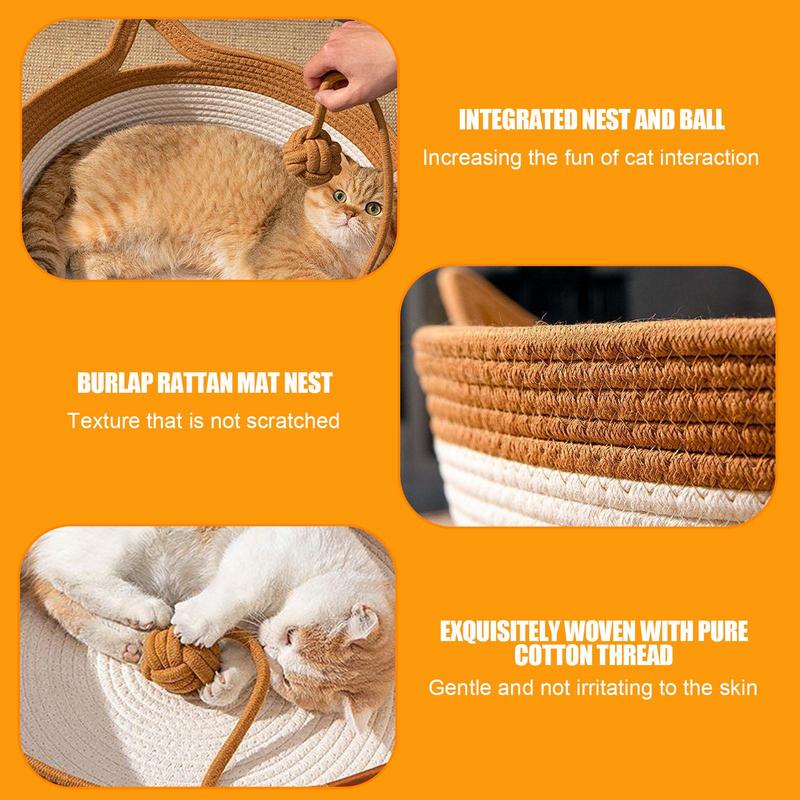 Handwoven Cotton Rope Cat Bed