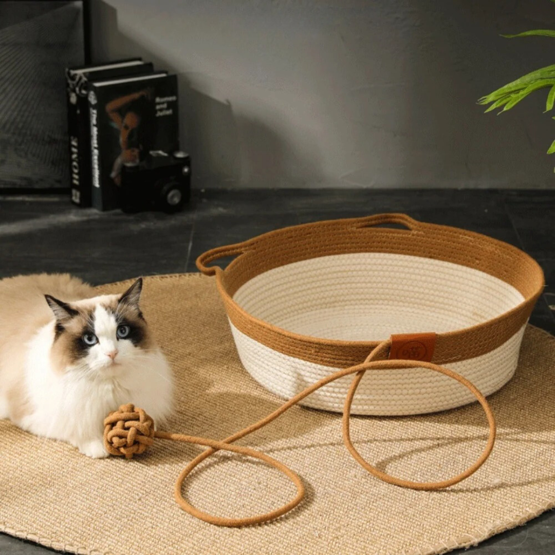 Handwoven Cotton Rope Cat Bed