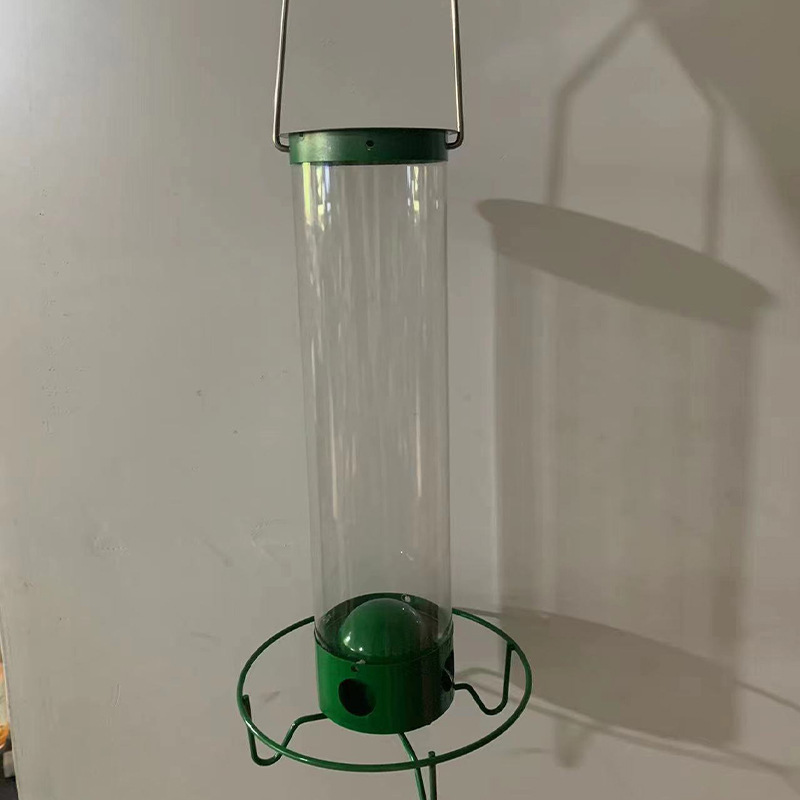 Hanging Squirrel-Proof Metal Tube Bird Feeder for Outdoors and Garden