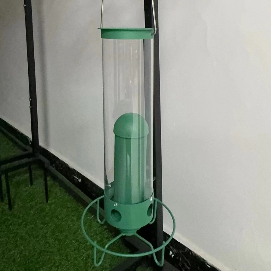 Hanging Squirrel-Proof Metal Tube Bird Feeder for Outdoors and Garden