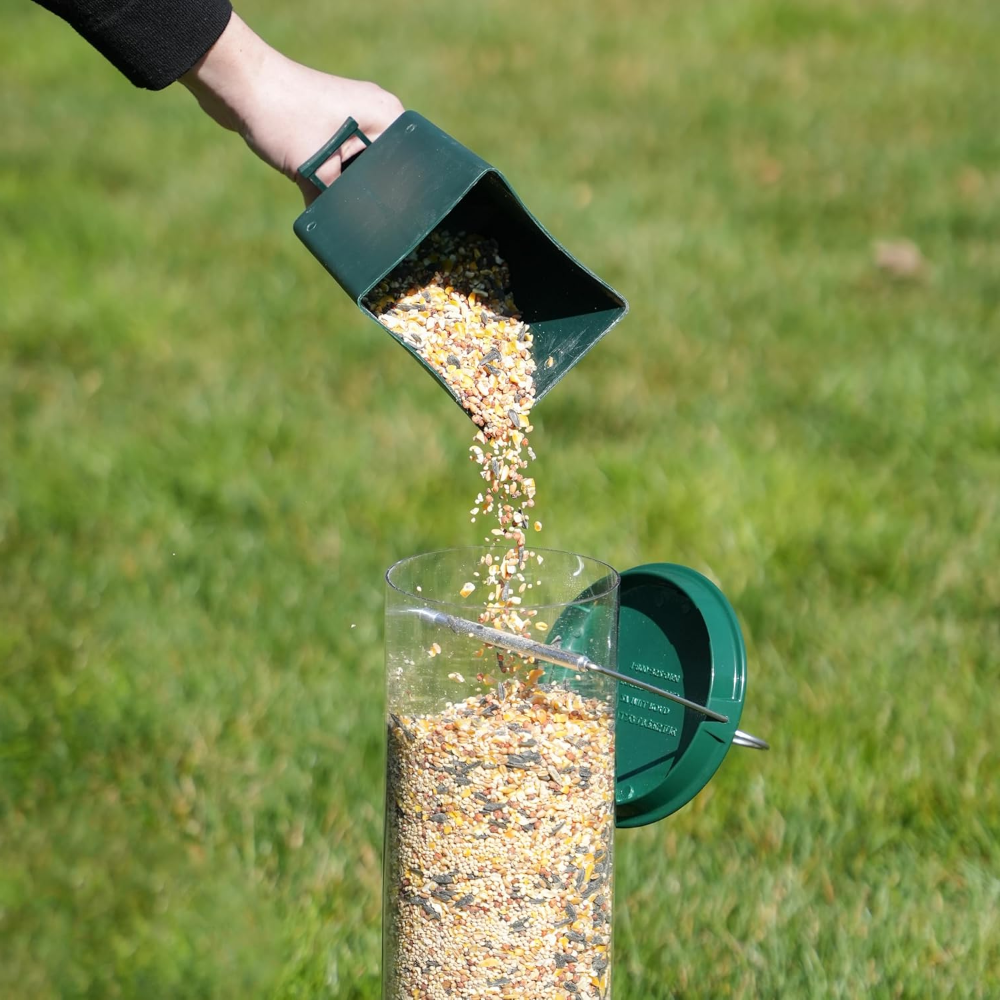 Hanging Squirrel-Proof Metal Tube Bird Feeder for Outdoors and Garden