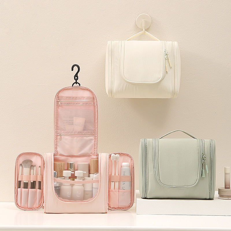 Hanging Travel Toiletry Organizer Bag with Multiple Compartments and Hook
