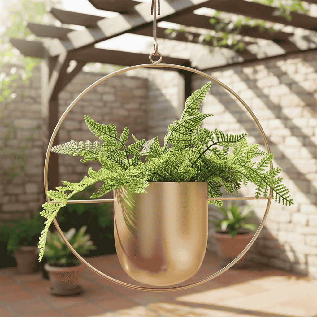 Hanging Wall Plant Holder with Adjustable Chain and Minimalist Design