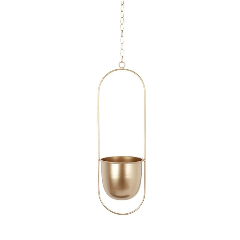 Hanging Wall Plant Holder with Adjustable Chain and Minimalist Design