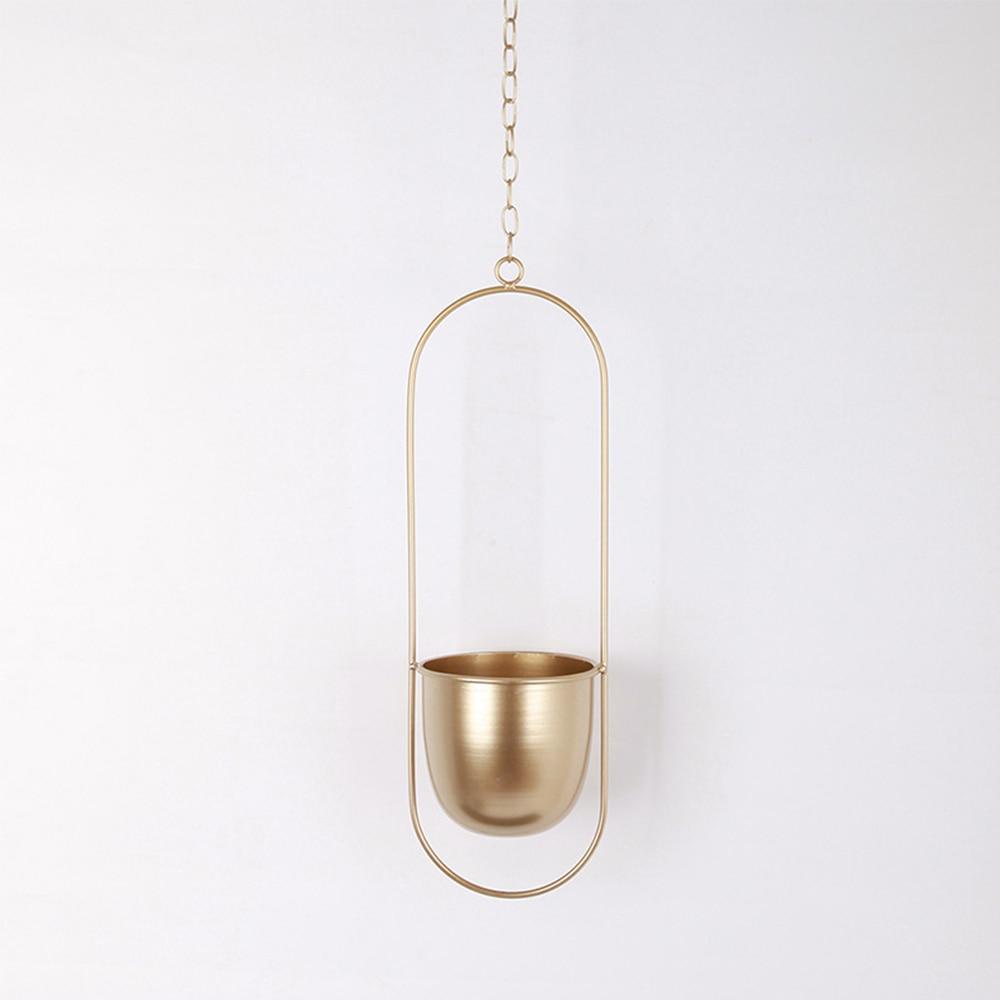Hanging Wall Plant Holder with Adjustable Chain and Minimalist Design