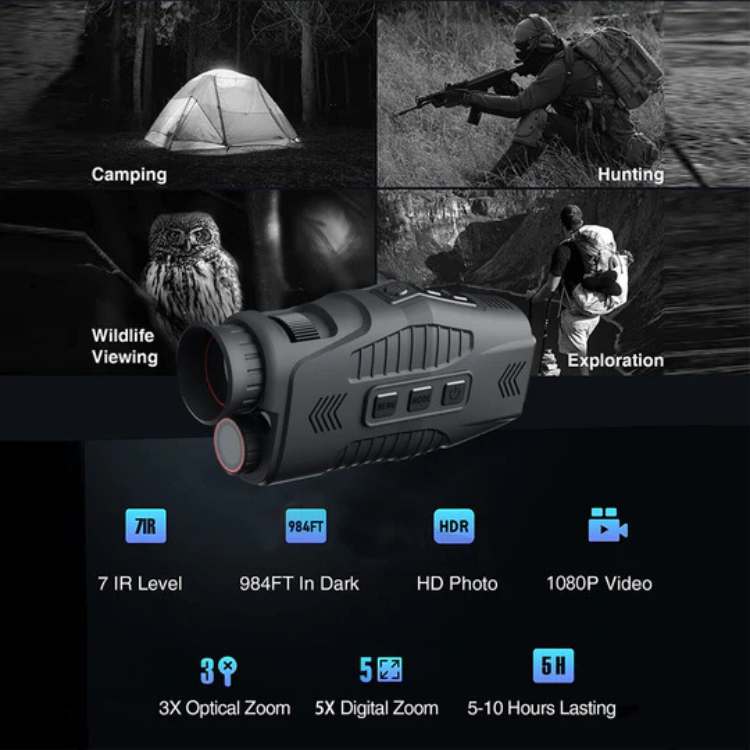 HD IR Blackout Night Vision Monocular