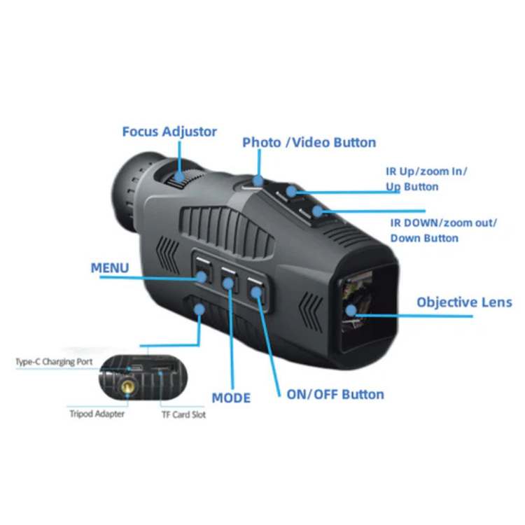 HD IR Blackout Night Vision Monocular